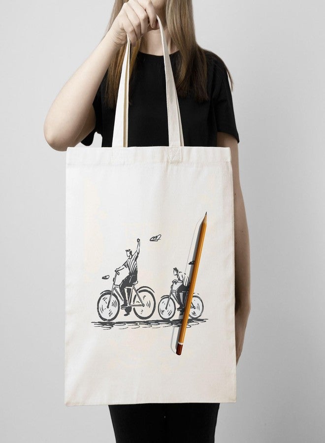 ARTBUG Tote Bag for Women with zip, Aesthetic Canvas tote bag for college girls, office, stylish and reusable - Pencil Sketch - D No - 048 - Image 3