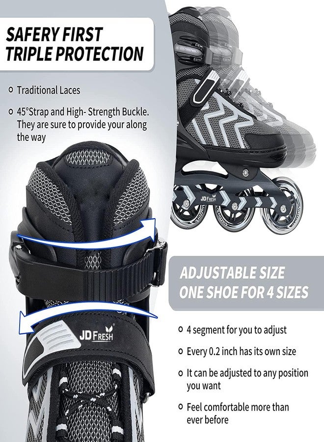 JD Fresh Inline Skates 4 Wheels Skating Shoes for Kids 10 to 14 Years with Necessary Accessories Skating kit and Adjustable Setting Size Liner Skates for Kids Color Red Size Large - Image 3