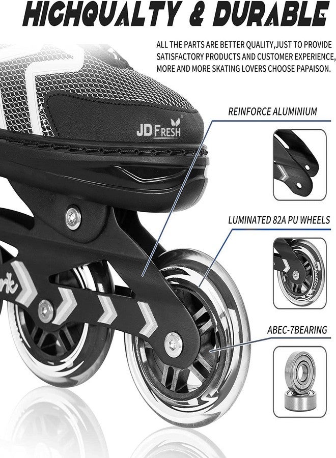 JD Fresh Inline Skates 4 Wheels Skating Shoes for Kids 10 to 14 Years with Necessary Accessories Skating kit and Adjustable Setting Size Liner Skates for Kids Color Red Size Large - Image 2