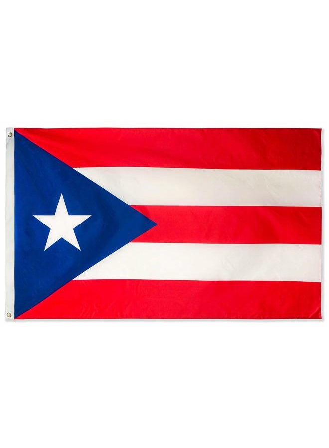 DANF FLAG Puerto Rico 3x5 Foot Polyester Puerto Rican National s Polyester with Brass Grommets 3 X 5 Ft - Image 1