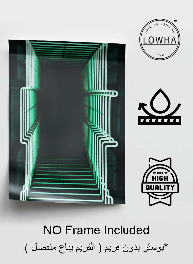 LOWHA Poster Painting Art With Four Separate Pieces Of Double-Sided Stickers Neon Lights Wire Art For Home Bedroom Living Room And Office Decor  - Image 3