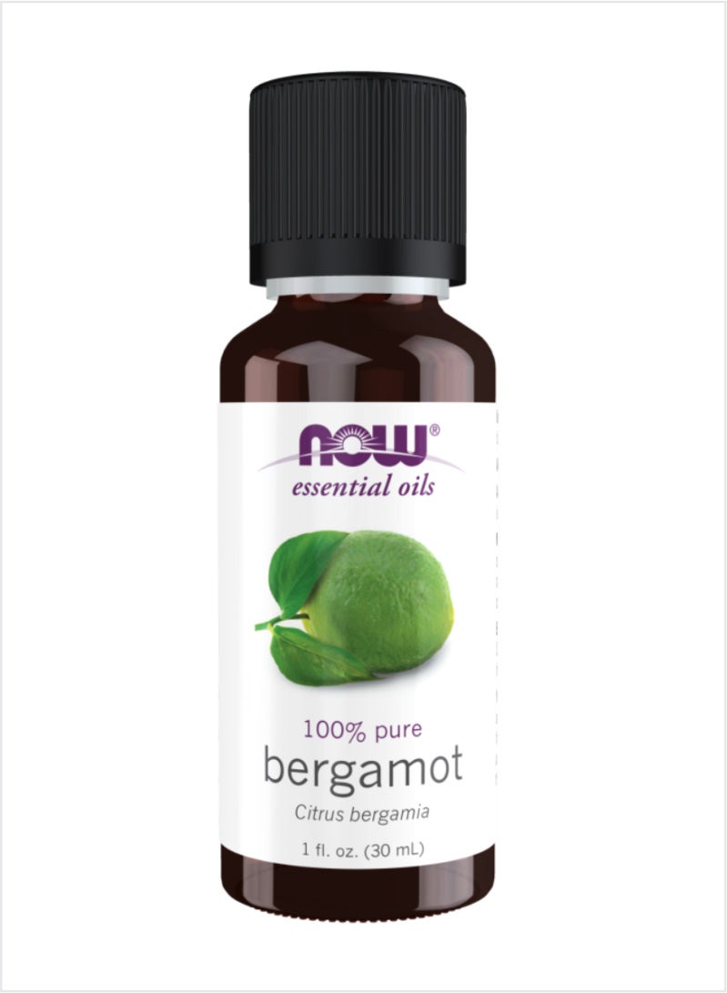 now Pure Bergamot Essential Oil - Uplifting Citrus Freshness, 30ml