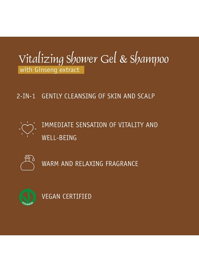 Prija - Rija Vitalizing Shower Gel & Shampoo With Ginseng (12.84 Fl Oz) Toning And Revitalizing Vegan Friendly Dermatologically Tested Made With 100% Recycled Bottle - Image 1