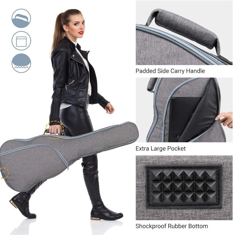 RR-INTL Electric Guitar Bag Padded Electric Guitar Gig Bag Case 0.35in Padding Dual Adjustable Shoulder Strap Electric Guitar Case - Image 2