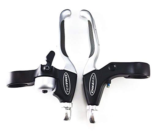 TEKTRO New Tektro CL535-RT+CL530-RS MTB BMX HYBRID Brake Lever Silver With Bell by Tektro - Image 1