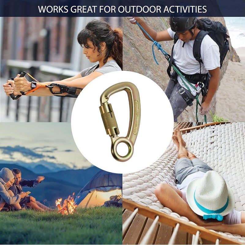 FUSION Auto Locking Carabiner 45KN - Climb® Liberty - Professional Rock Climbing Carabiner - Heavy Duty Steel Clip - Auto Locking Carabiner for Climbing, Rappelling, D Shaped - UIAA ANSI Compliant - Image 5