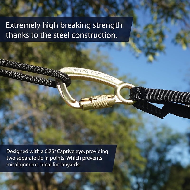 FUSION Auto Locking Carabiner 45KN - Climb® Liberty - Professional Rock Climbing Carabiner - Heavy Duty Steel Clip - Auto Locking Carabiner for Climbing, Rappelling, D Shaped - UIAA ANSI Compliant - Image 4