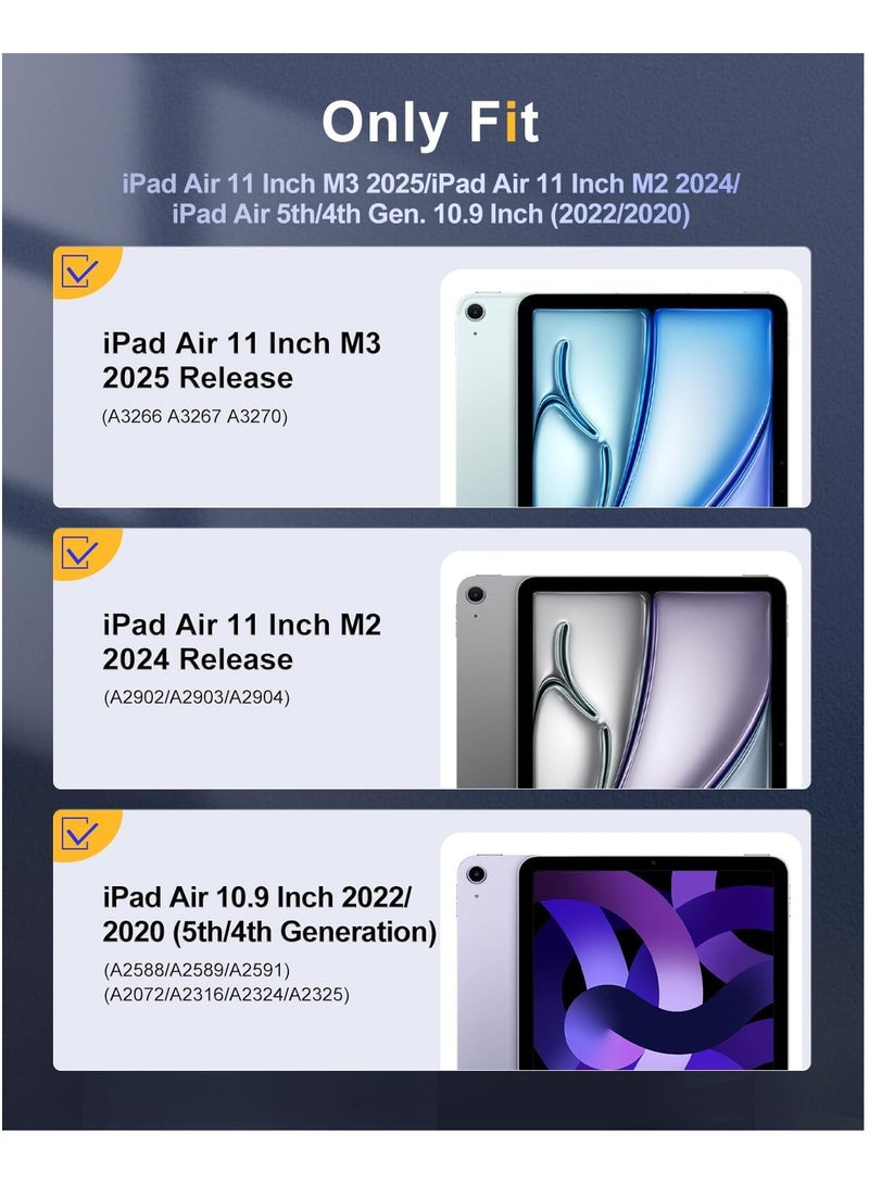 DUSALA Case for iPad Air 11 Inch (M3/M2-2025/2024) with Pencil Holder, iPad Air 5th/4th Generation Case (2022/2020) 10.9 Inch, Slim Protective Cover with Clear Back, Auto Wake/Sleep, (Pink) - Image 2