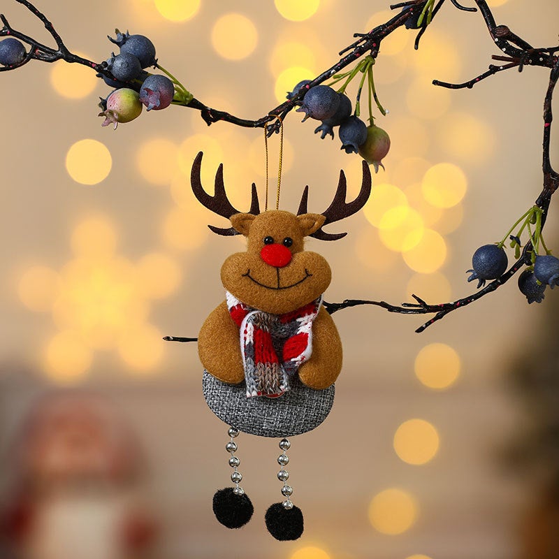 New Christmas Santa Ornaments Tree Decor Fabric Gifts Deer [19*8cm] 10g 