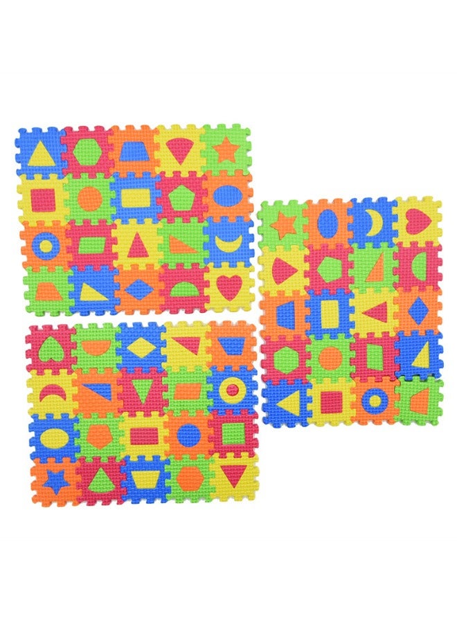 سجادات ألغاز للأطفال، سجادة ألغاز أرضية من الإسفنج للأطفال بأشكال وألوان، سجادة ألغاز من إسفنج إيفا للأطفال، مثالية للزحف على الأطفال والرضع والفصول الدراسية والأطفال الصغار (60 قطعة/مجموعة، 5.5*5.5 سم/القطعة) - Image 4