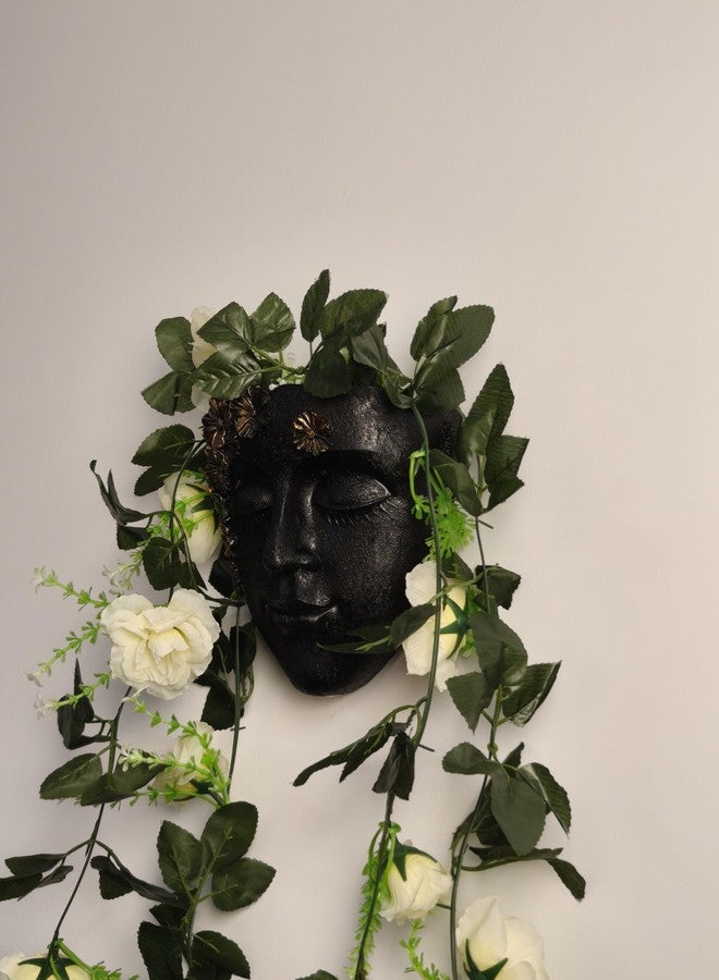 KOXHERO Face Shape Wall Planter Elegant Black Resin Wall-Mounted Head Pot with Drainage Hole Unique Small Vase Holder for Flower,Succulents, Hanging Plants for Plant Lovers - Image 5