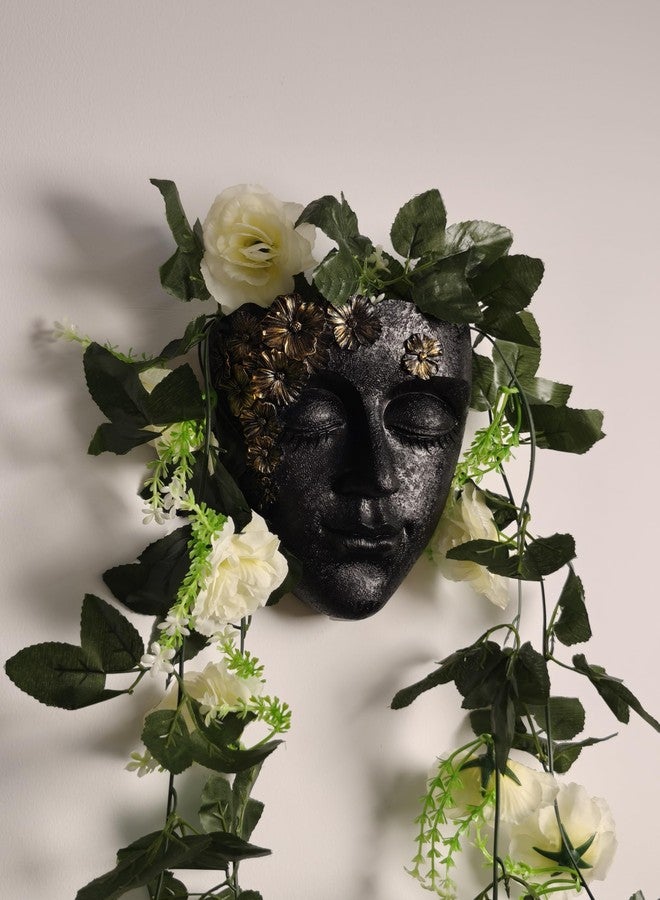 KOXHERO Face Shape Wall Planter Elegant Black Resin Wall-Mounted Head Pot with Drainage Hole Unique Small Vase Holder for Flower,Succulents, Hanging Plants for Plant Lovers - Image 1