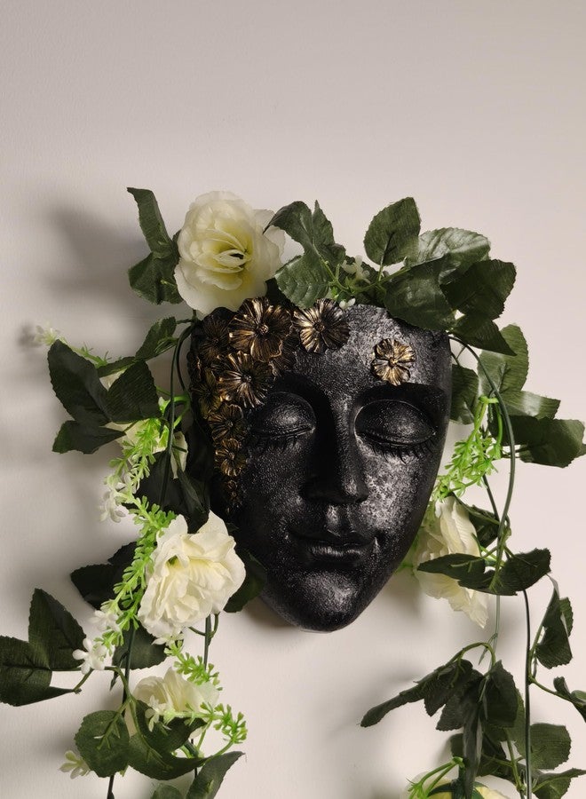 KOXHERO Face Shape Wall Planter Elegant Black Resin Wall-Mounted Head Pot with Drainage Hole Unique Small Vase Holder for Flower,Succulents, Hanging Plants for Plant Lovers - Image 4