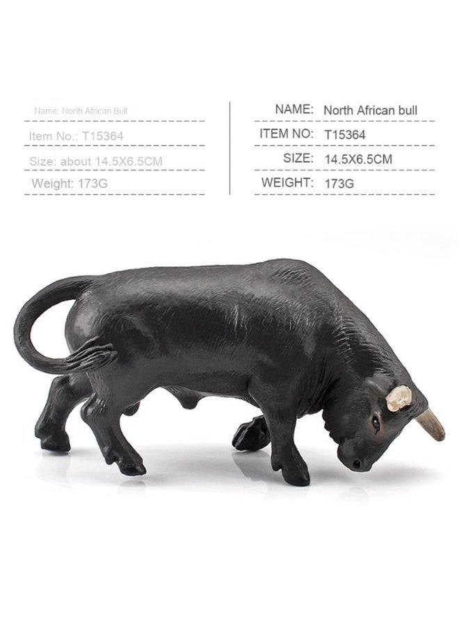 NIBEMINENT Realistic Swiss Brown Cattle Bull Model Toy - North African Bull Replica