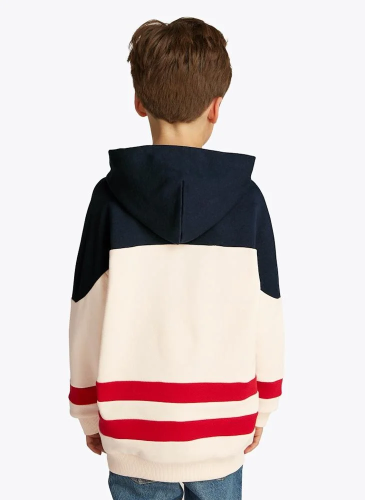 TOMMY HILFIGER Kids Monotype Strip Colourblock Hoodie