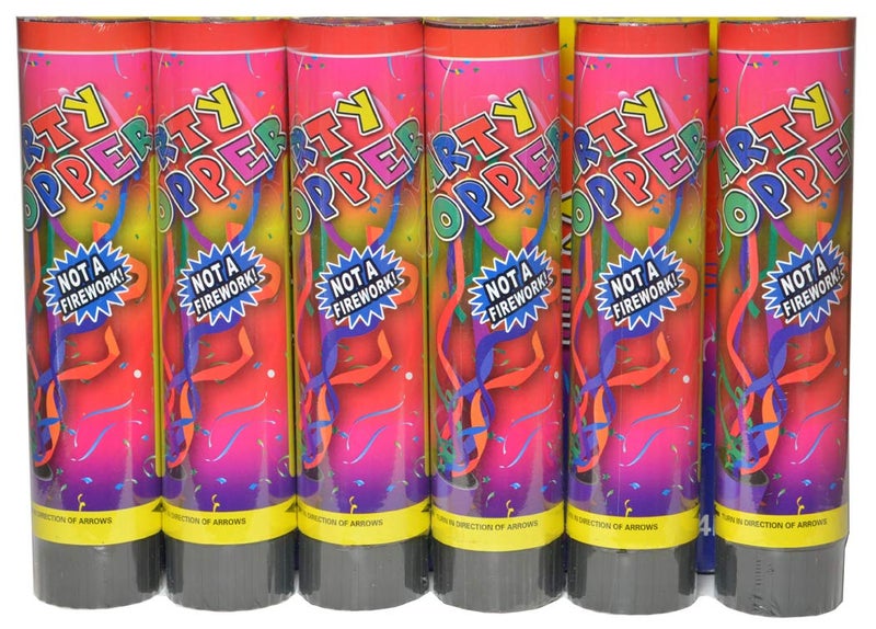 Party Popper مفرقعات الحفلات الملونة 8 إنش (24 عبوة) - Image 2
