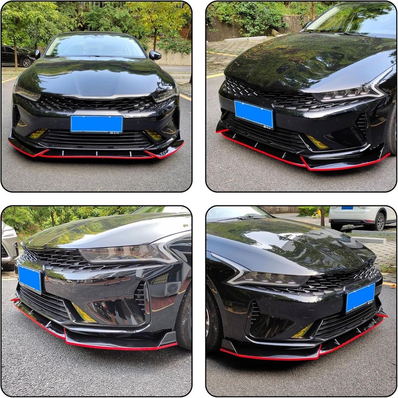 NTING Front Bumper Lip for 2021-2024 Kia K5, ABS Body Kit Chin Spoiler Diffuser, Gloss Black - Image 4