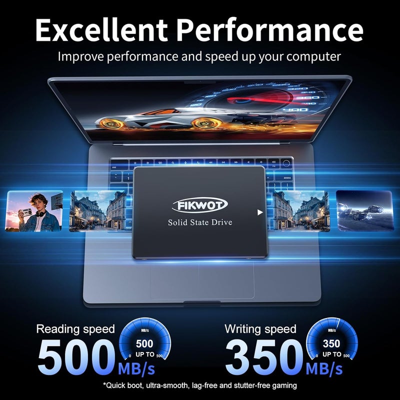 Fikwot FS810 128GB SSD, 2.5 Inch SATA SSD, Internal Solid State Drive, Up to 560MB/s, 3D NAND SLC Cashe, Compatible with Laptop & PC Desktop - Image 3