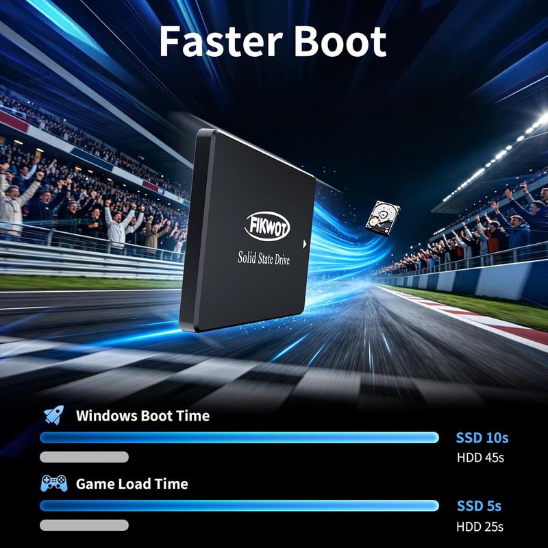 Fikwot FS810 128GB SSD, 2.5 Inch SATA SSD, Internal Solid State Drive, Up to 560MB/s, 3D NAND SLC Cashe, Compatible with Laptop & PC Desktop - Image 2