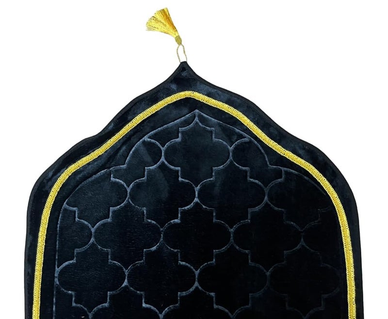 KETOSTICS® Velvet Prayer Mat 44x28 inch Musalla Janamaz for Namaz Muslim Brown (Black) - Image 3