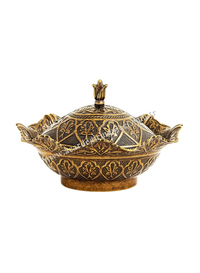 Chic Ottoman-Style Copper Sugar Pot with Lid – Magical Bronze Color, Stylish Design, Made in Turkey 