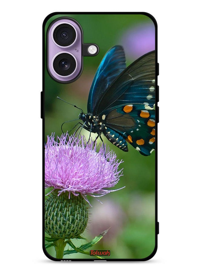 Tolwak Apple iPhone 17 Protective Case Cover Butterfly Sitting On Flower - Image 1