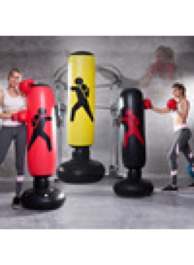 Inflatable Sandbag Strike Column Water Bag Children's Tumbler Boxing Column Sandbag Household Fitness Vertical Sandbag-Color:Black-Specifications:1.6 Meters Thick  - Image 5