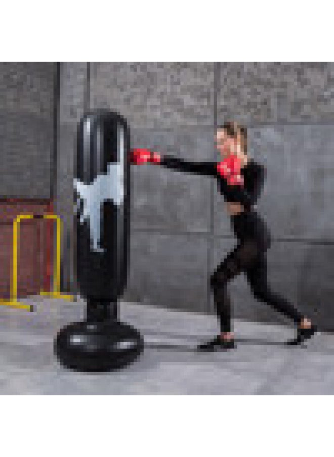 Inflatable Sandbag Strike Column Water Bag Children's Tumbler Boxing Column Sandbag Household Fitness Vertical Sandbag-Color:Black-Specifications:1.6 Meters Thick  - Image 3
