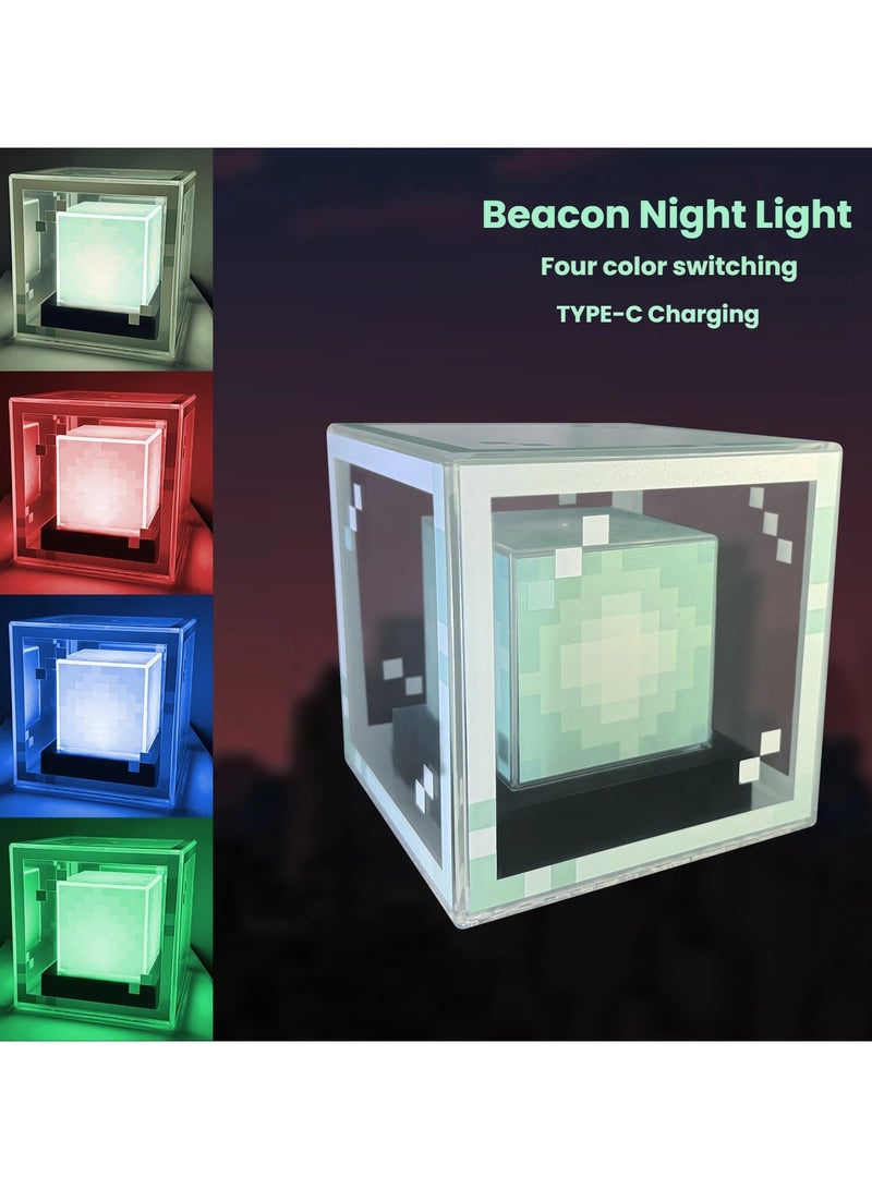 عام مصباح ليلي مضيء على شكل منارة من ماينكرافت، قابل لإعادة الشحن، كإكسسوار ديكوري للمكتب، هدية مضيئة مستوحاة من اللعبة، نموذج زخرفي مضاء. - Image 2