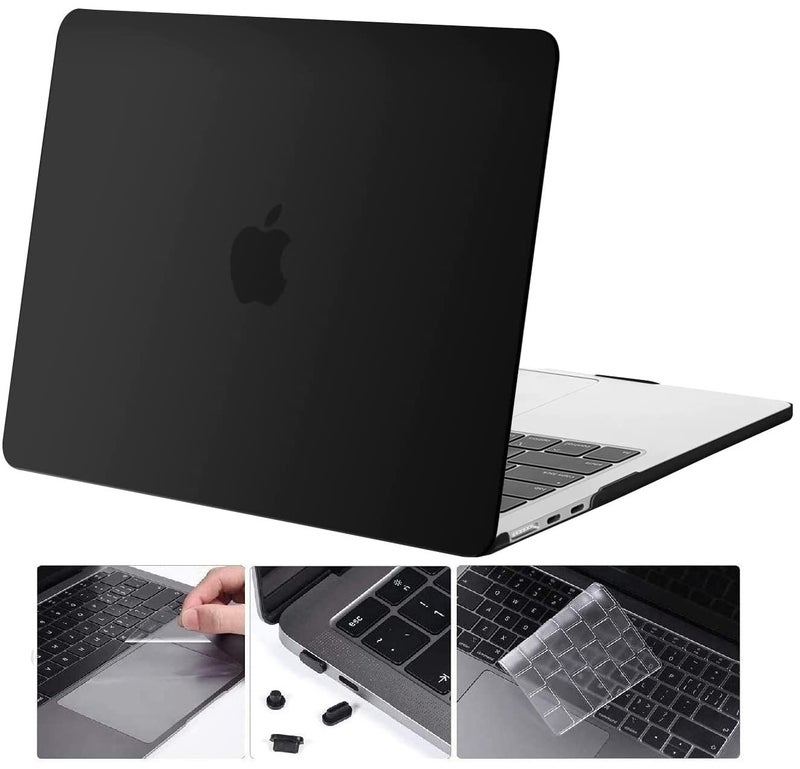 MOCA Case Compatible for New Apple MacBook Air 13 inch 2026 2025 2024 2022, M5 A3449 M4 A3240 M3 A3113 M2 A2681 Touch ID, Mac Air 13.6" Laptop Protective Plastic Hard Shell Cover (Black) - Image 1