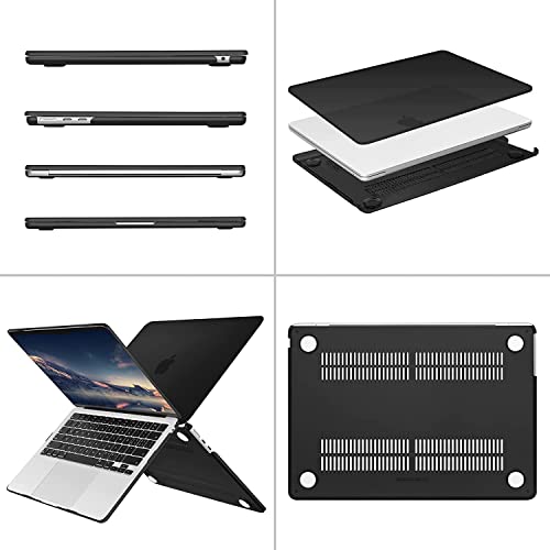 MOCA Case Compatible for New Apple MacBook Air 13 inch 2026 2025 2024 2022, M5 A3449 M4 A3240 M3 A3113 M2 A2681 Touch ID, Mac Air 13.6" Laptop Protective Plastic Hard Shell Cover (Black) - Image 4