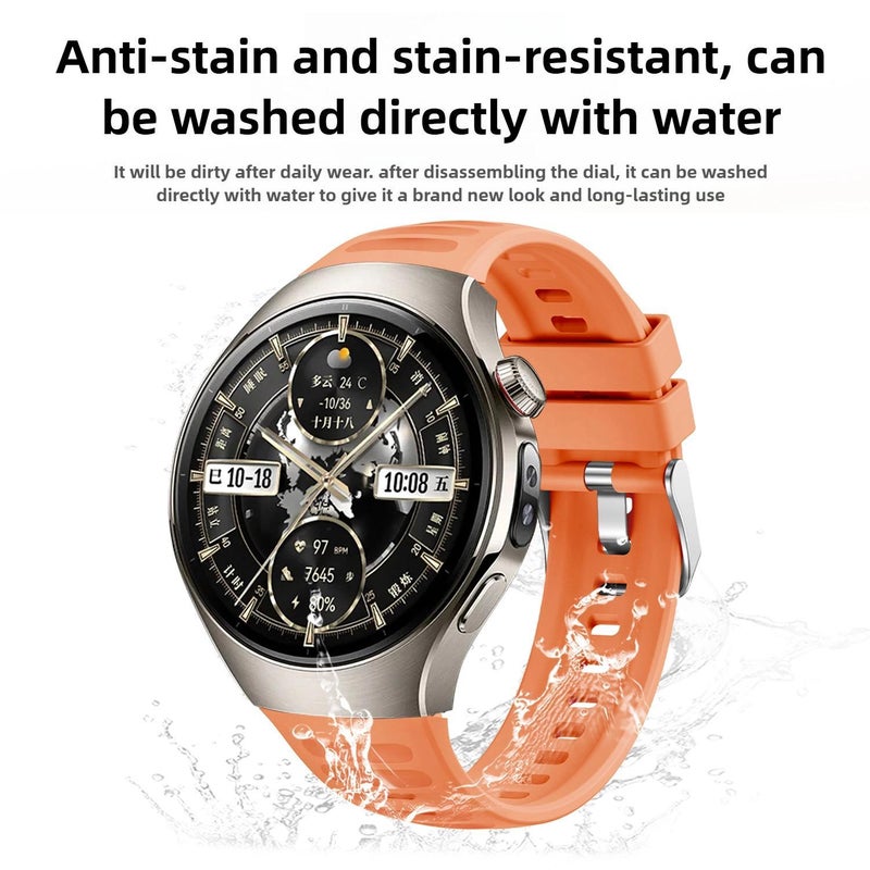 For Huawei Watch 5 46Mm Corrugated Silicone Watch Band(Gray) - Image 3