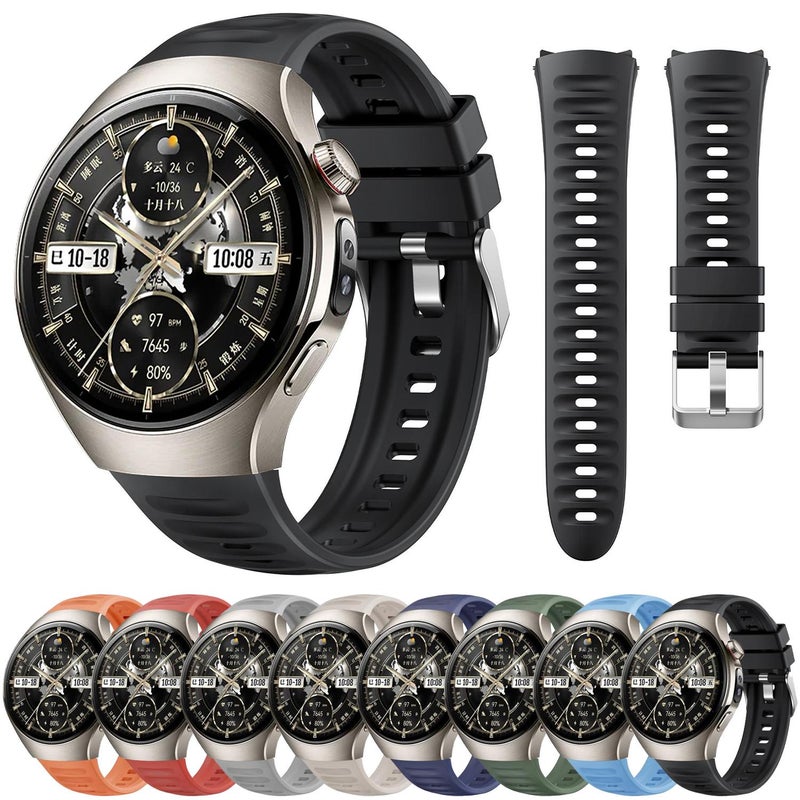 For Huawei Watch 5 46Mm Corrugated Silicone Watch Band(Gray) - Image 2