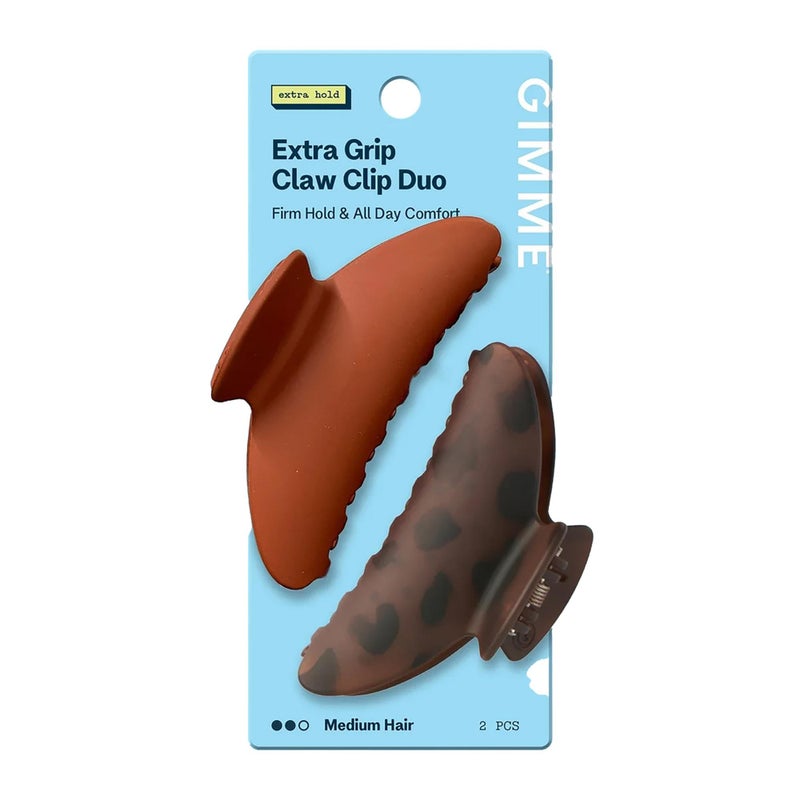Gimme Beauty Fashion Extra Grip Claw Clip Duo Firm Hold AllDay Comfort for Medium Hair NonSlip Accessory Set Perfect for Everyday Wear Rust Tortoise 2 Pack - Image 3