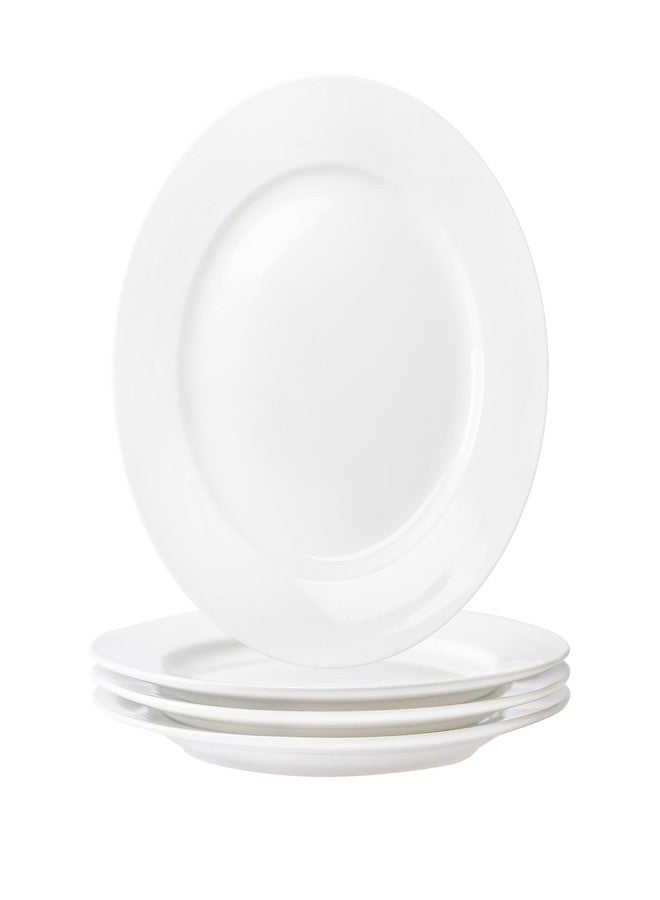 YALONG White Ceramic Dinner Plates Set of 4, 12 Inch Large Porcelain Dinner Plates for Salad, Pasta, and Steak – Microwave and Dishwasher Safe Dinnerware - Image 1