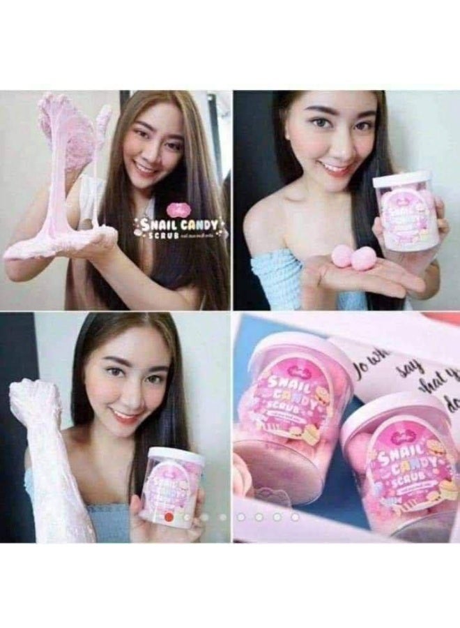 جيليز Snail Candy Body Scrub, 6 exfoliating balls weighing 300g. A nourishing and moisturizing formula to soften the skin, remove dead skin cells, and give the body a silky glow. - Image 2