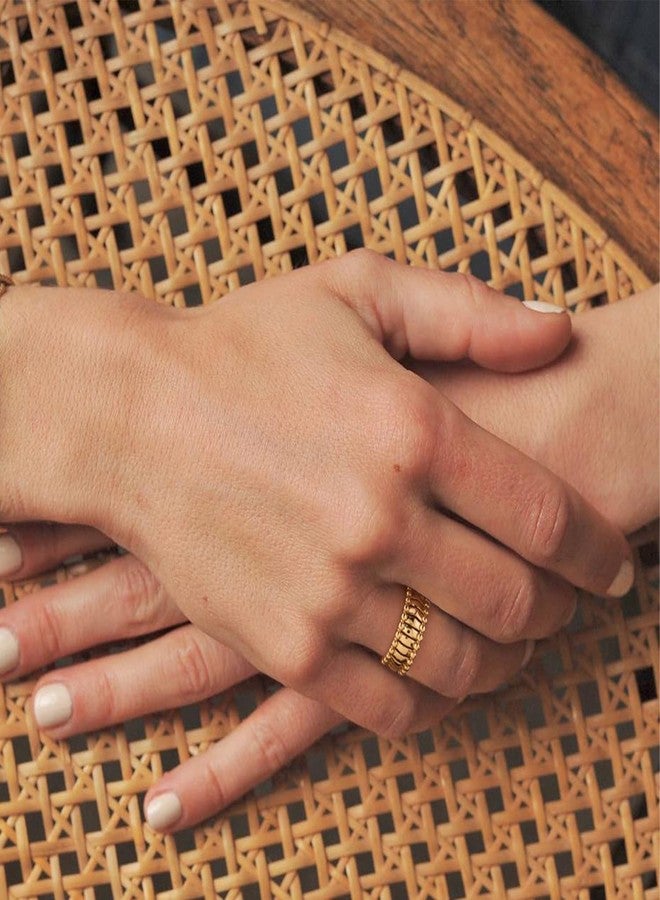 ميفيكو خاتم ميفيكو الذهبي للنساء، مطلي بالذهب عيار 14 قيراطًا، خاتم رقيق قابل للتكديس، خاتم ملفوف للإصبع - Image 4