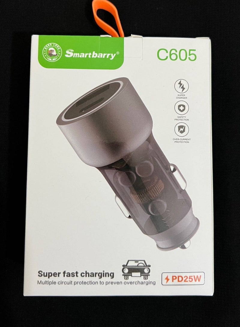 Smartbarry 25W Super Fast USB-C Vehicle Charger – Smart IC Safety & Wide Compatibility - Image 1
