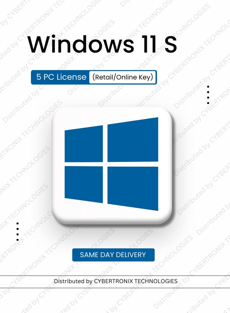 Microsoft Windows 11 S | 5 PC License (Retail / Online Key) | SAME DAY DELIVERY