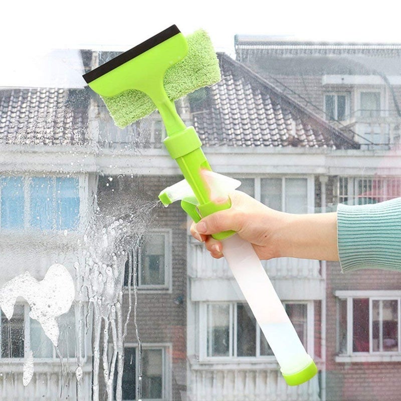 CRACK Glass Wiper Car Window Cleaner 3 in 1 Spray Type Cleaning Easy Glass Wiper Window Cleaning Wiper Spray Bottle Sprayer Glass Wiper Window Mirror Cleaning for Bathroom Tiles - Image 1