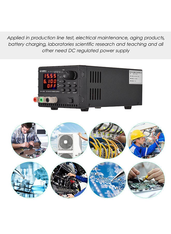 Generic - DH-3206 32V 6A DC Voltage-stabilized Source Mini Regulated Power Supply 4-Digit Digital Stabilized Voltage Supply with Memory & Timing Function OVP OCP Safety Protection - Image 1