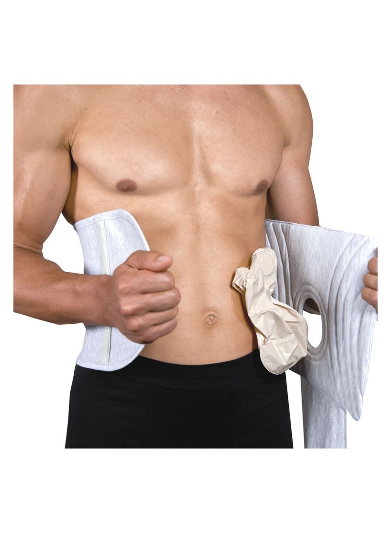 PAVIS Ostomy Support Binder – Adjustable Compression for Abdominal Hernia Prevention, Replaceable Bacteriostatic Front Panel, Customizable Colostomy Hole (7–11 cm), Elastic Cotton Bag Cover, Unisex, Breathable Airflex Fabric, Hypoallergenic, 100% Soft Cotton - Image 3