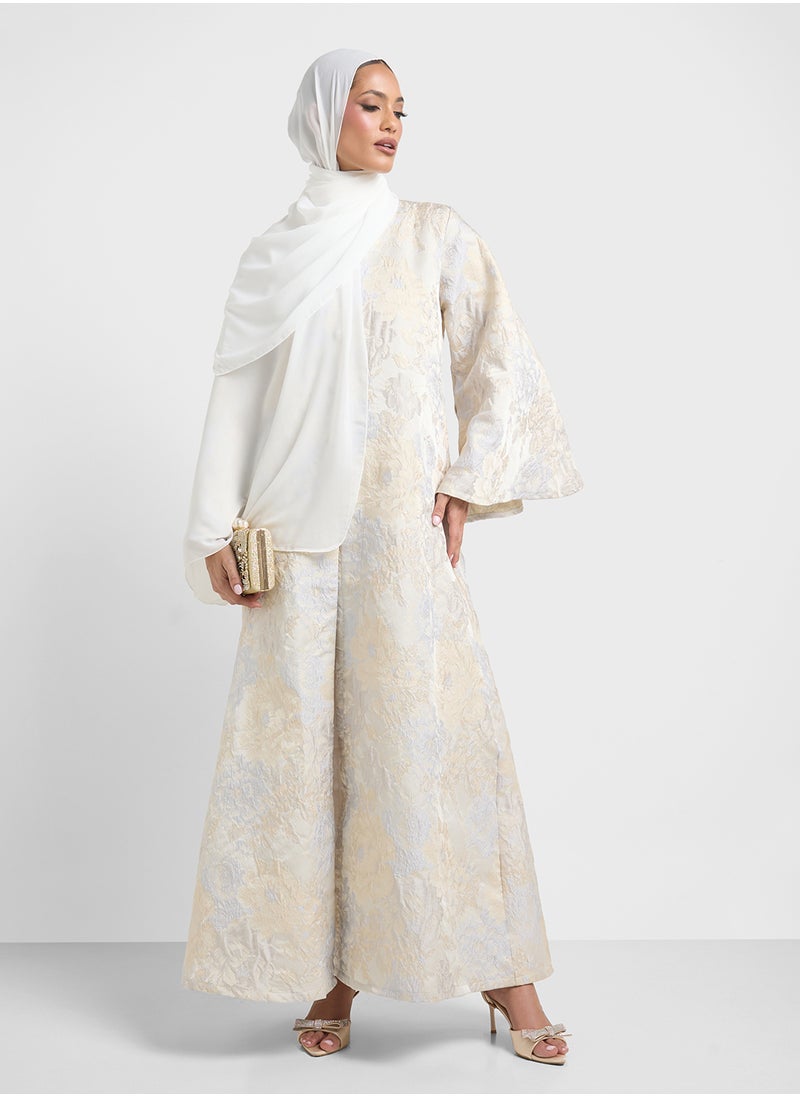 Khizana - Printed Abaya With Sheila - Image 1