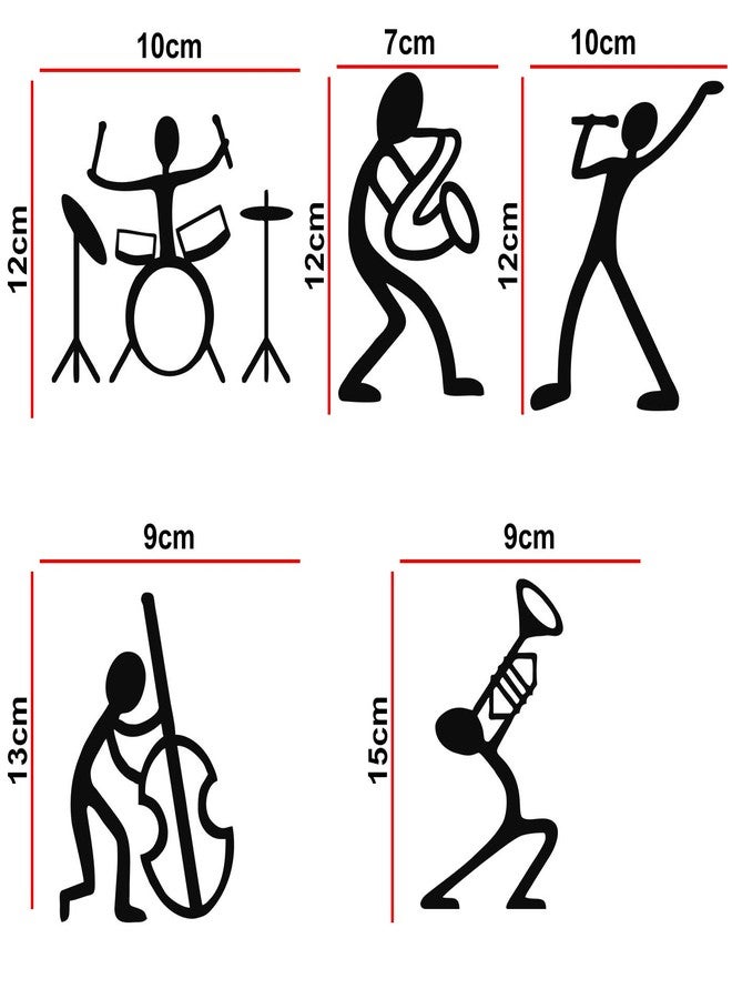 Decopix 'Music Band - Instruments - Enjoying - Decorative Wall Sticker Combo Pack for Switch Panel Board, Laptop, Fridge.' - Sm4041 (PVC Vinyl - Set of 5) - Image 2