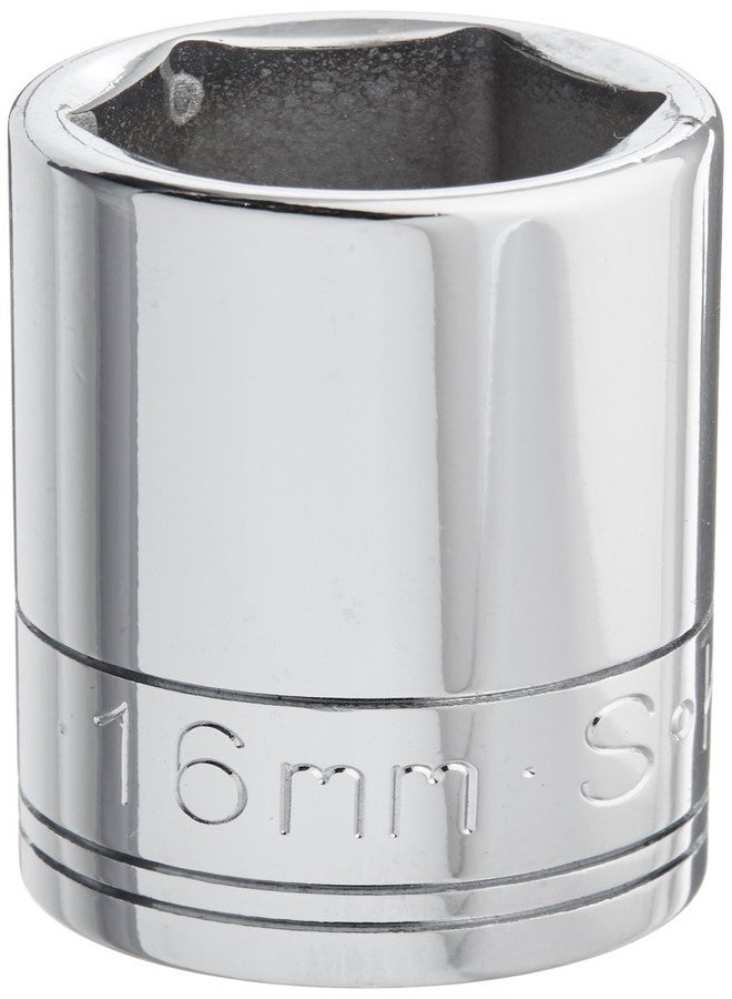 SK Tools USA 1/2" Drive, 16MM, 6 Point, Standard Chrome Socket | 48216 - Image 1