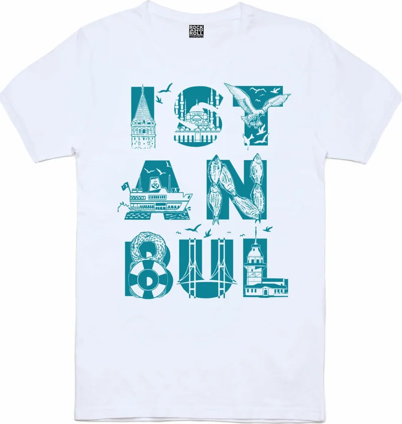 روك اند رول Istanbul Letters White Short Sleeve Women's T-Shirt