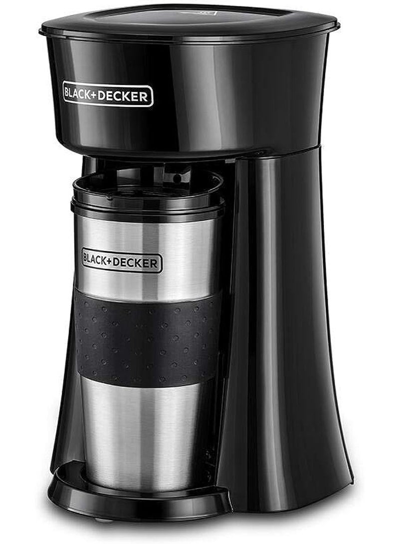 BLACK&DECKER Coffee Machine, 650W, Includes 360ml Travel Mug with Lid, Auto-Off, Permanent Filter, Overfill Protection, Compact Design, Easy Storage, ECO Friendly - Image 2