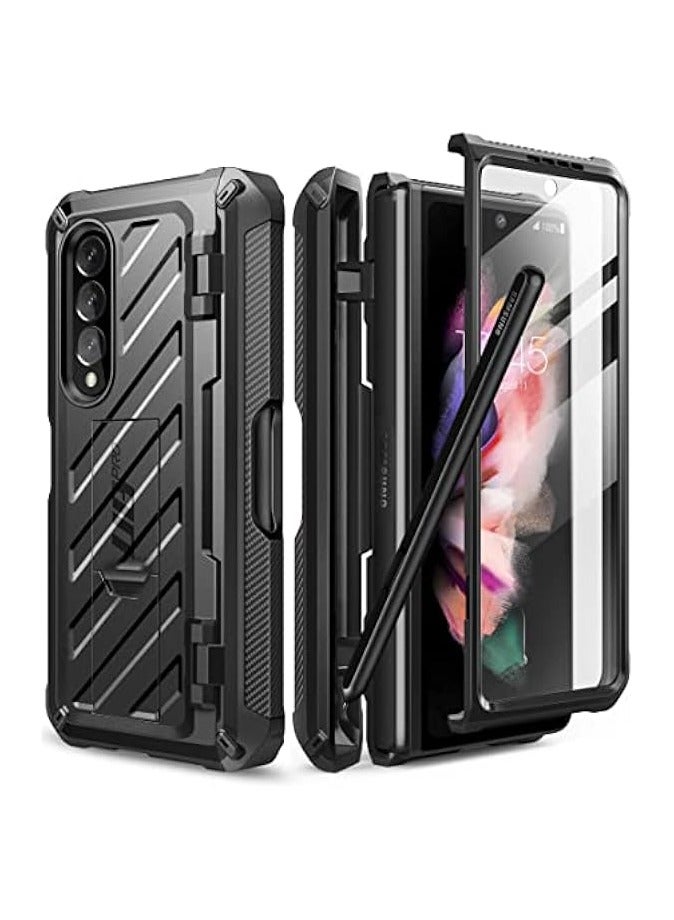 SUPCASE Unicorn Beetle Pro Series Case Designed For Galaxy Z Fold 3 5G (2021 Release), Full-Body Dual Layer Rugged Protective Case with Built-in Screen Protector - Black - Image 1