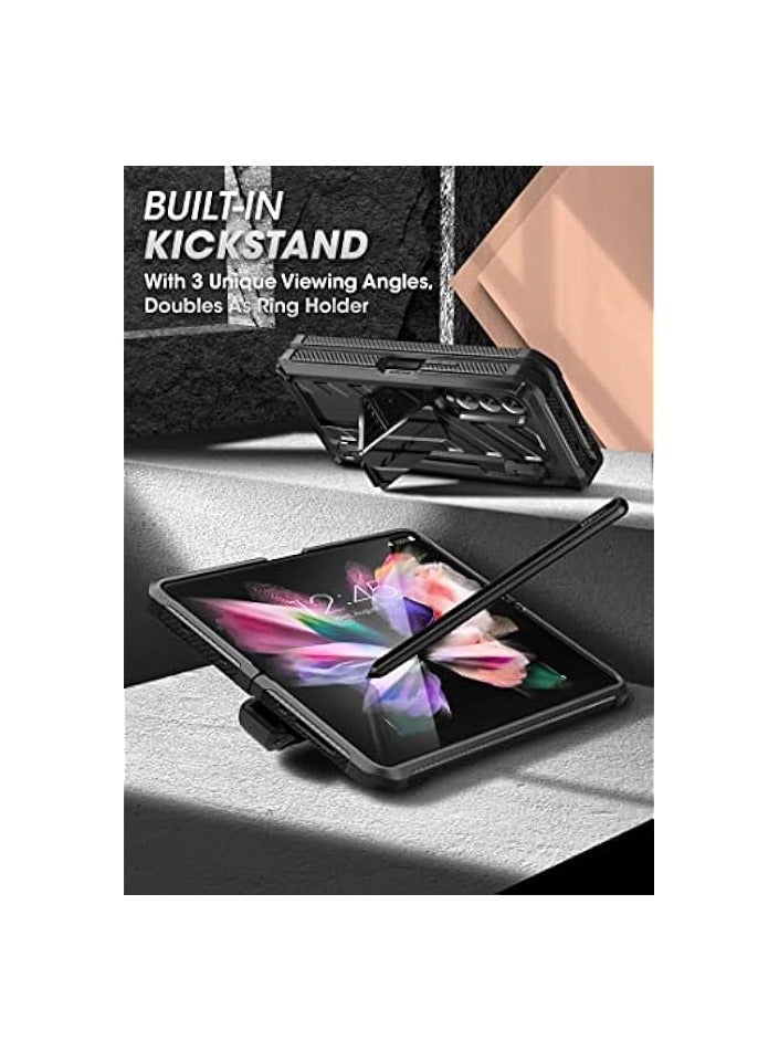 SUPCASE Unicorn Beetle Pro Series Case Designed For Galaxy Z Fold 3 5G (2021 Release), Full-Body Dual Layer Rugged Protective Case with Built-in Screen Protector - Black - Image 4
