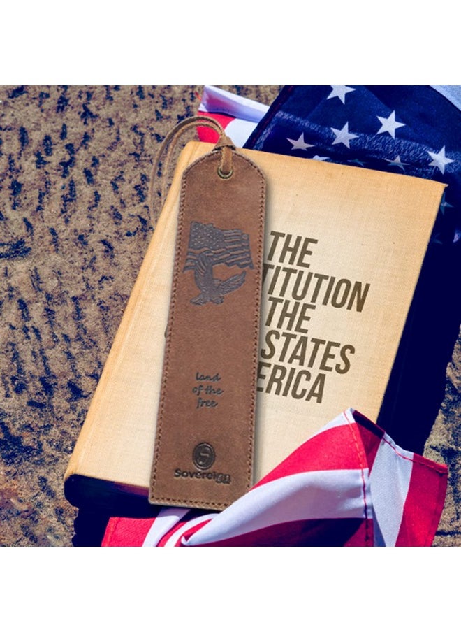 Sovereign-Gear R Bookmark | Elegant Smart Bookmark For Men And Women | 2 Perfect Leather Bookmarks With Usa Flag & Eagle For Readers, Writers, And Book Lovers (7X2) Leather Gift | Sovereign-Gear  - Image 3